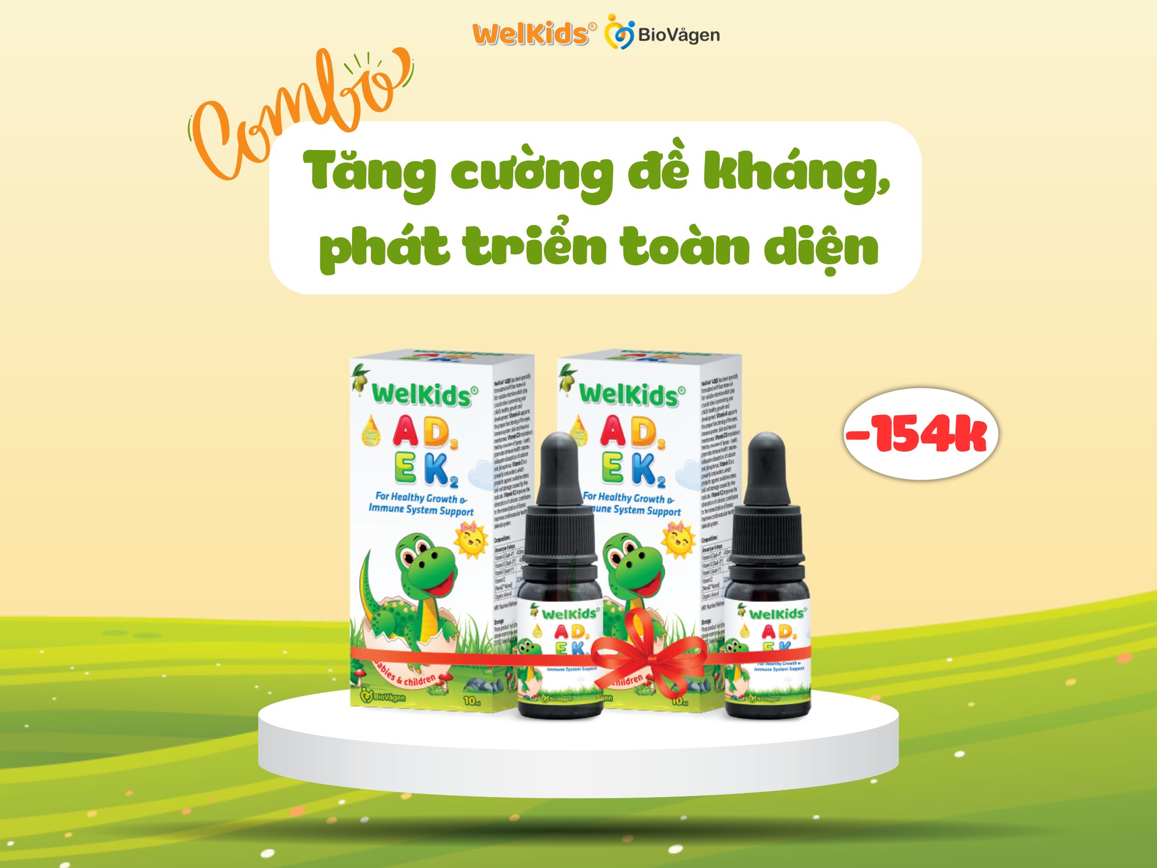 Combo tăng cường đề kháng, phát triển toàn diện cùng WelKids®