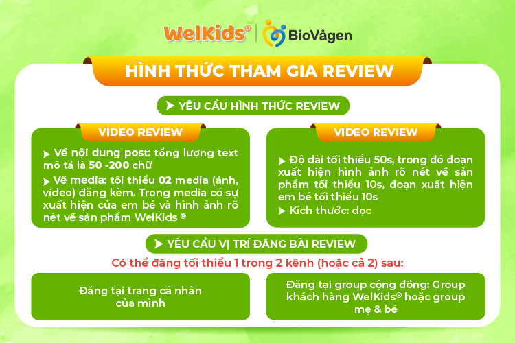 Mẹ có thể lựa chọn hình thức review phù hợp với khả năng của mình 