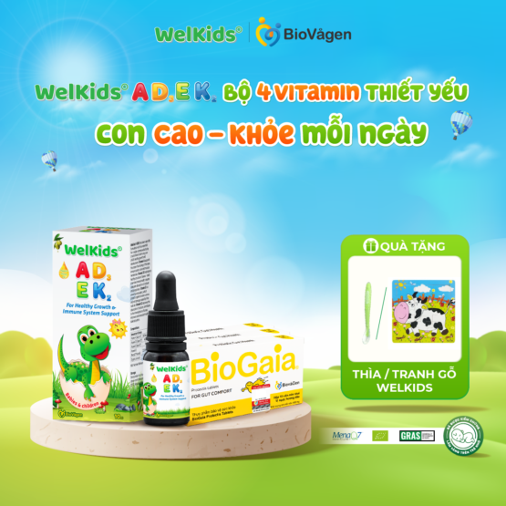 Combo 1 WelKids ADEK + 3 BioGaia viên