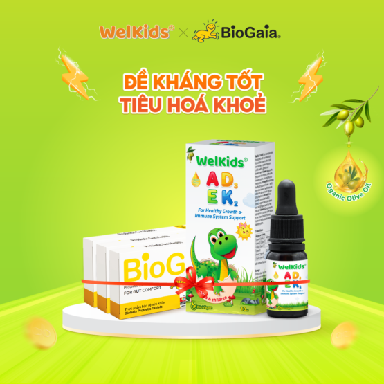 Combo 1 WelKids ADEK + 3 BioGaia viên