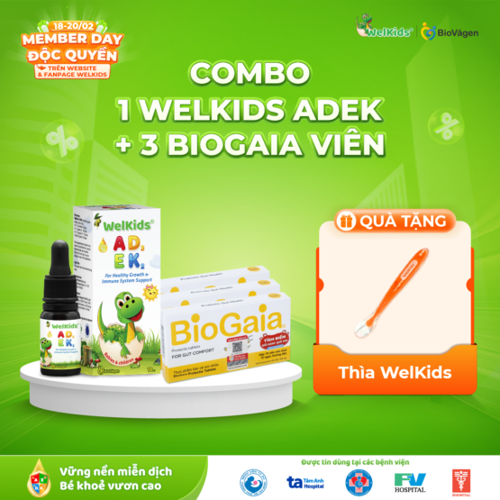Combo 1 WelKids ADEK + 3 BioGaia viên