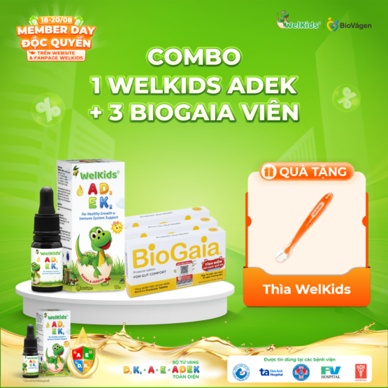 Combo 1 WelKids ADEK + 3 BioGaia viên