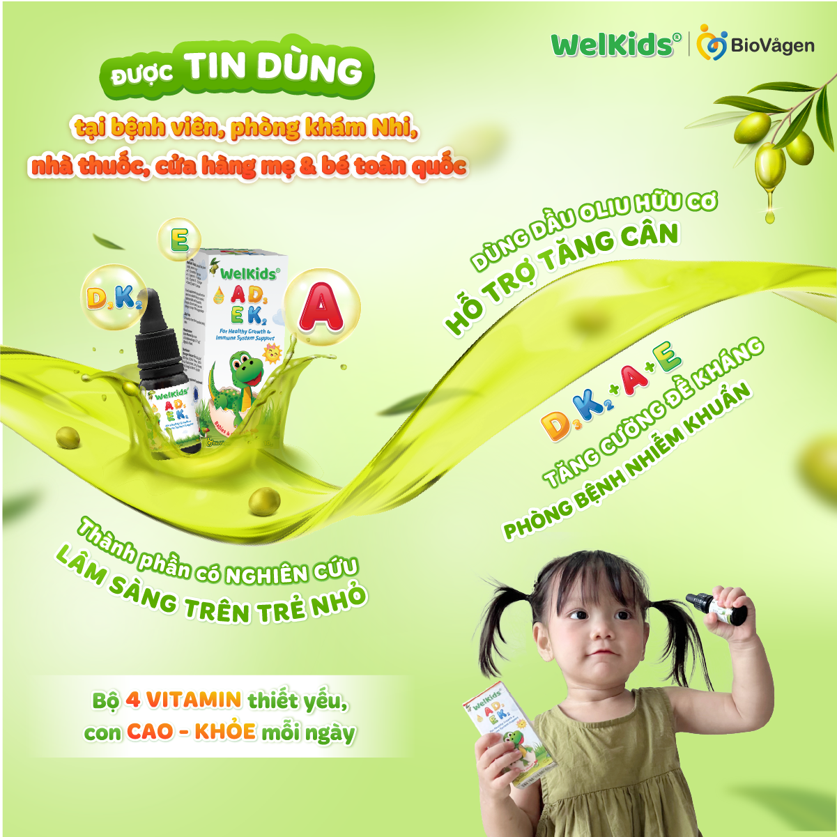 WelKids ADEK được tin dùng tại bệnh viện, phòng khám nhi, nhà thuốc và cửa hàng mẹ & bé