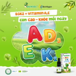WelKids ADEK bổ sung D3K2 + Vitamin A, E cho con Cao – Khỏe mỗi ngày