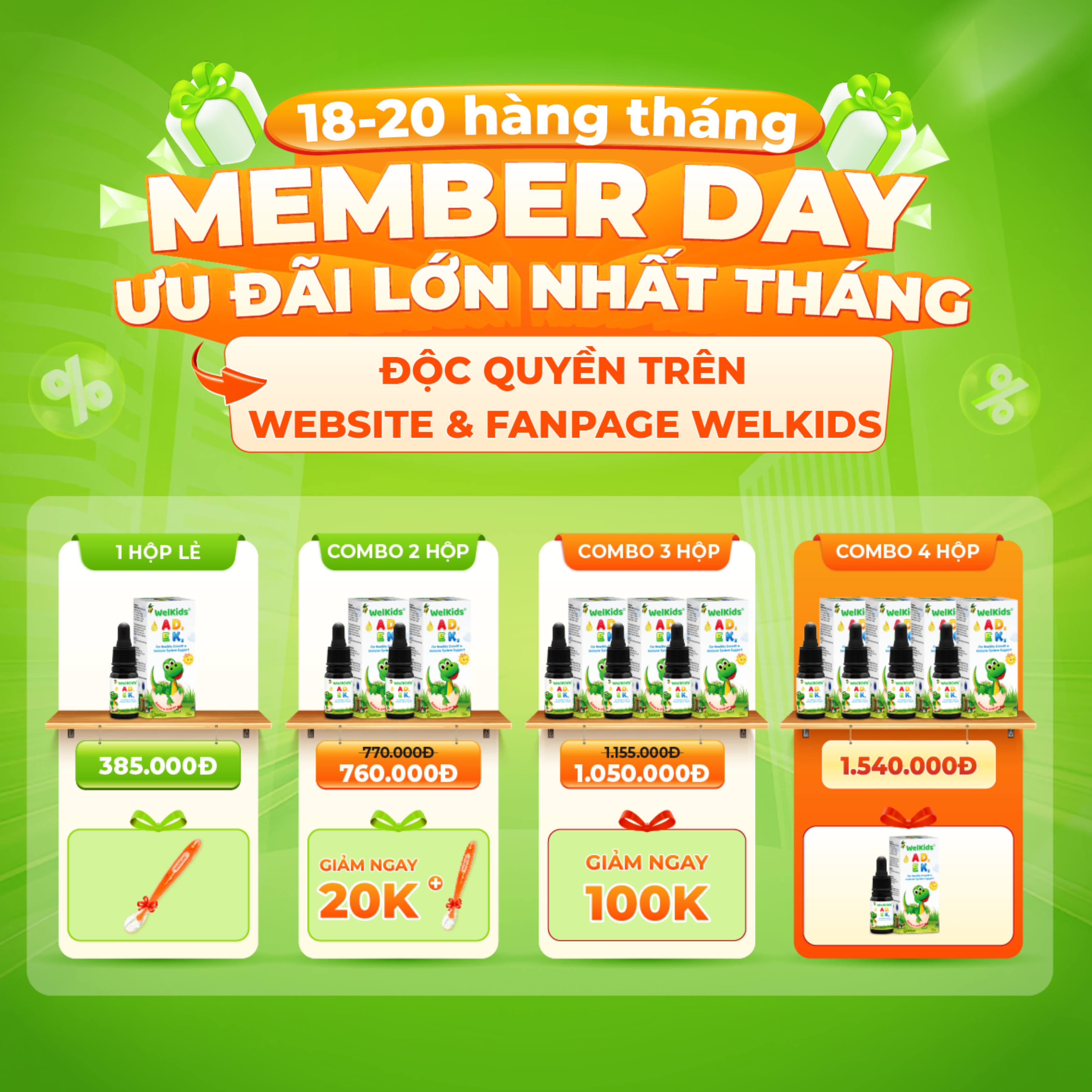 Ưu đãi lớn nhất tháng, độc quyền trên Website