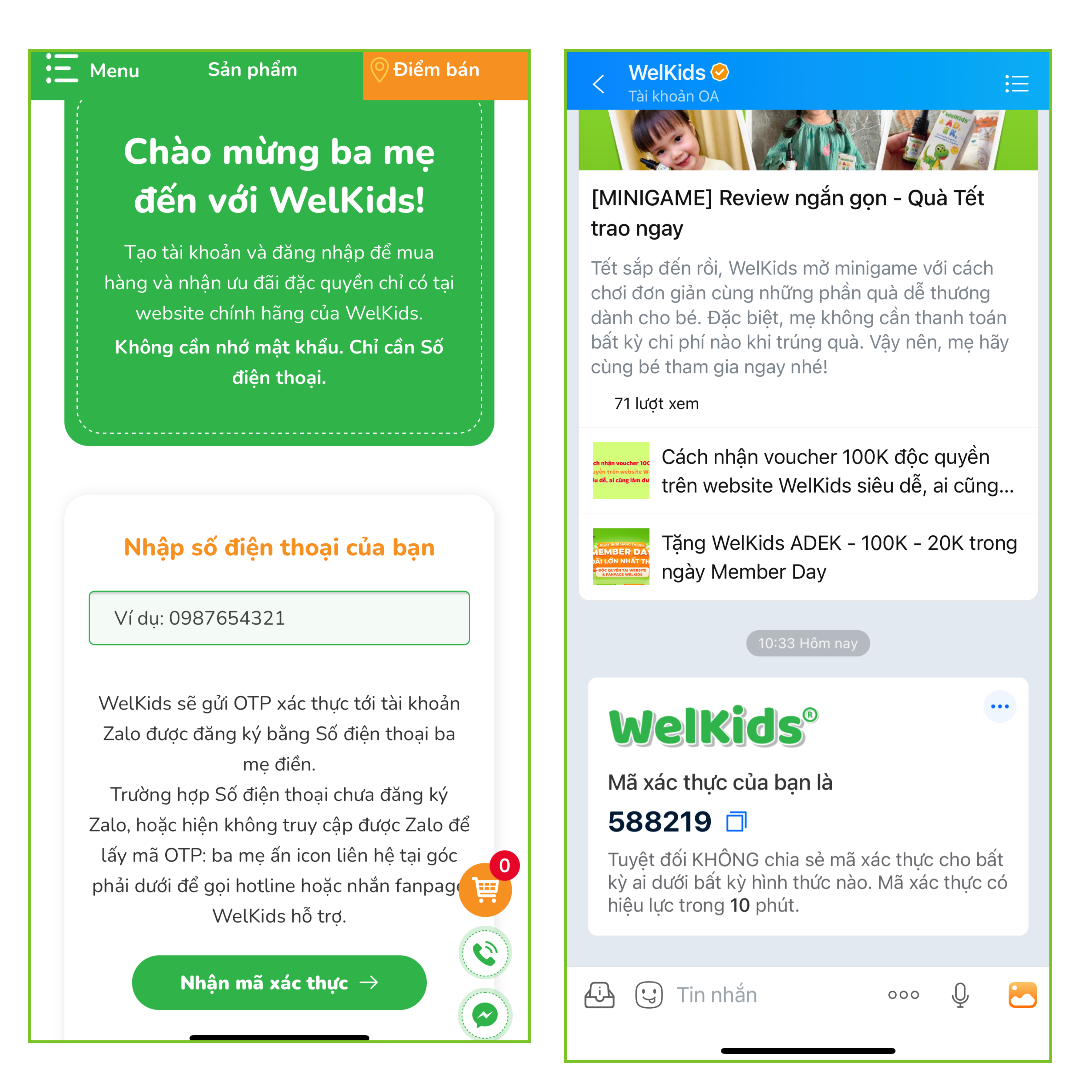 Tạo tài khoản chỉ cần số điện thoại không cần nhớ mật khẩu
